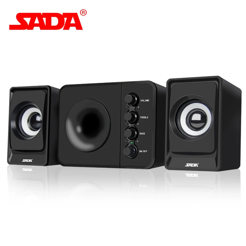 SADA D-205 качество объемный звук сабвуфер стерео бас ПК USB динамик компьютерные колонки для iPhone смартфонов ноутбук