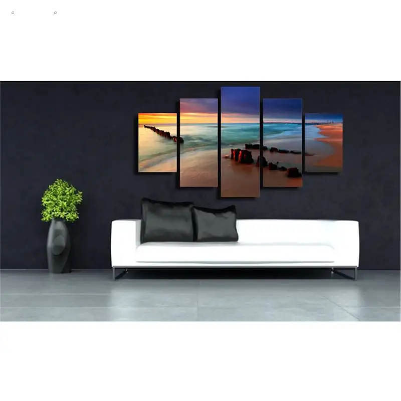 5 панелей Hd Печать морской пляж настенная живопись холст печать декор комнаты