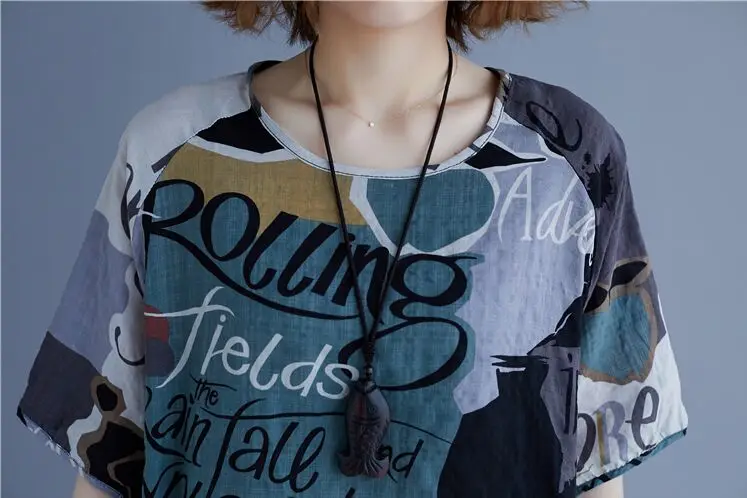Корейский стиль хлопок плюс размер Винтажная летняя повседневная свободная футболка женская футболка Женская футболка одежда Топы уличная