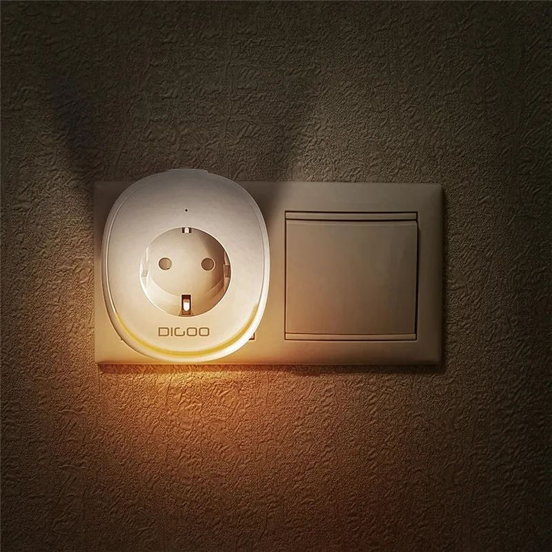 DIGOO DG-SP01 Dual USB Интерфейс штепсельная вилка европейского стандарта умная Wi-Fi розетка с светодиодный ночной Светильник APP дистанционного Управление, работает с Amazon Alexa Google