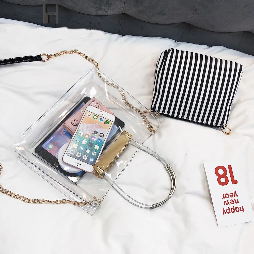 2019 модная Прозрачная женская сумка Летняя Пляжная композитная с