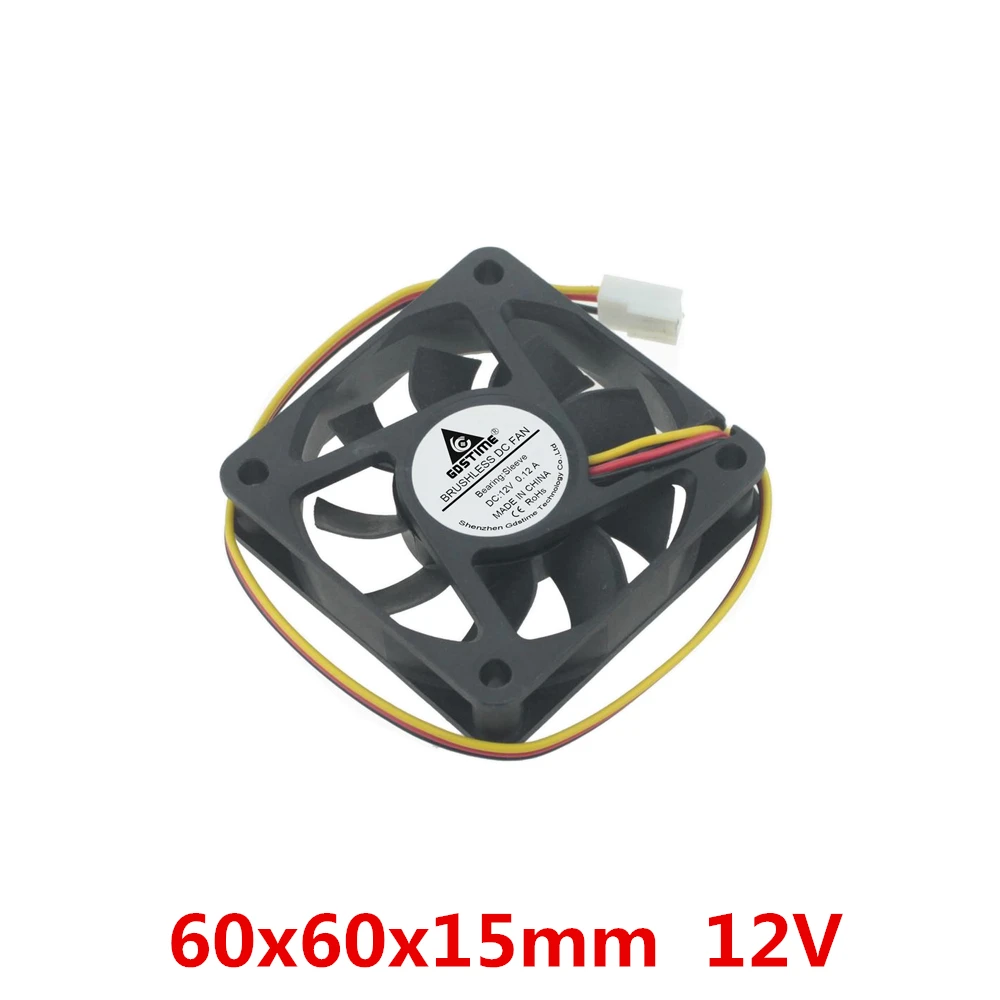 

3pcs/lot 60x60x15mm 6015 DC 12Volt 3pin Brushless 6cm Fans cooler cooling fan radiator
