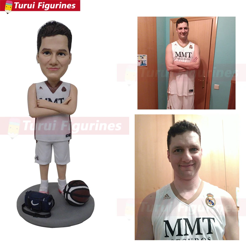 make a bust from photos custom sports bobblehead for football players soccer bobble head dolls polymer clay sculpture hoem decor | Дом и сад