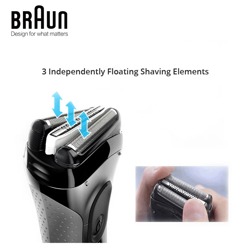 Натуральная Braun электробритва 3000 S для Для Мужчин's электрическая бритва плавающая головка 3 серии кассета Перезаряжаемые Для мужчин бритвы