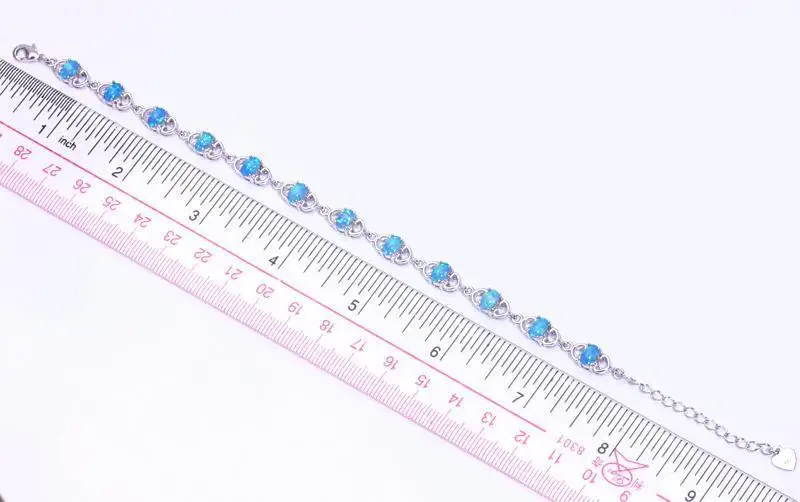 Женский браслет с опалом белый синий оранжевый цвет 7 5 9|silver bracelet|bracelet wholesalewholesale