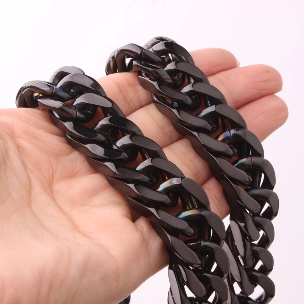 Новая мода Любая длина 17 мм широкая Снаряженная кубинская ссылка 316L ожерелье из