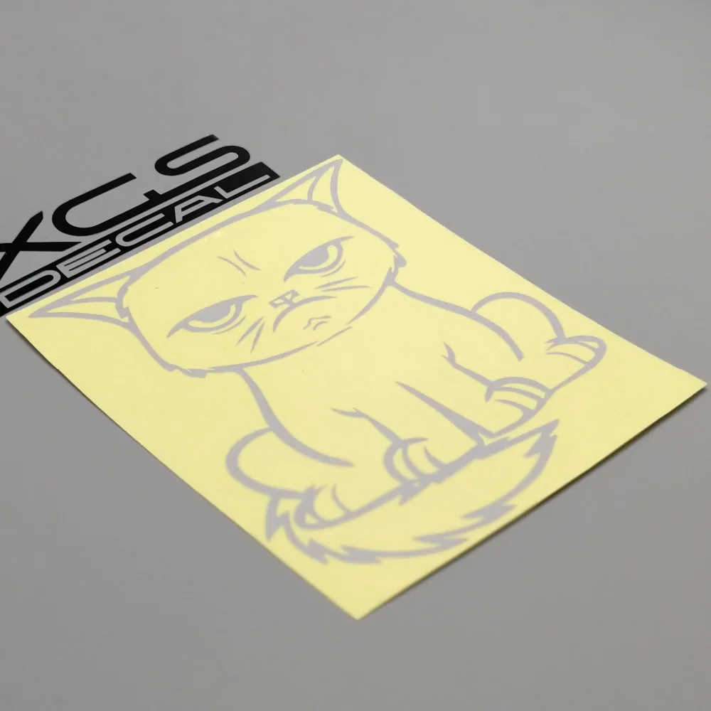 

XGS DECAL Car styling decal cute sleepy cat 13cm x 11.2cm vinyl reflective waterproof stickers for motorcycle car truck ebike