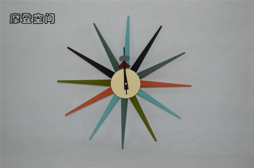 Популярные дизайнерские Разноцветные Настенные часы DIA47cm Sunburst/ с фабрики Шэньчжэнь часы горячая Распродажа/