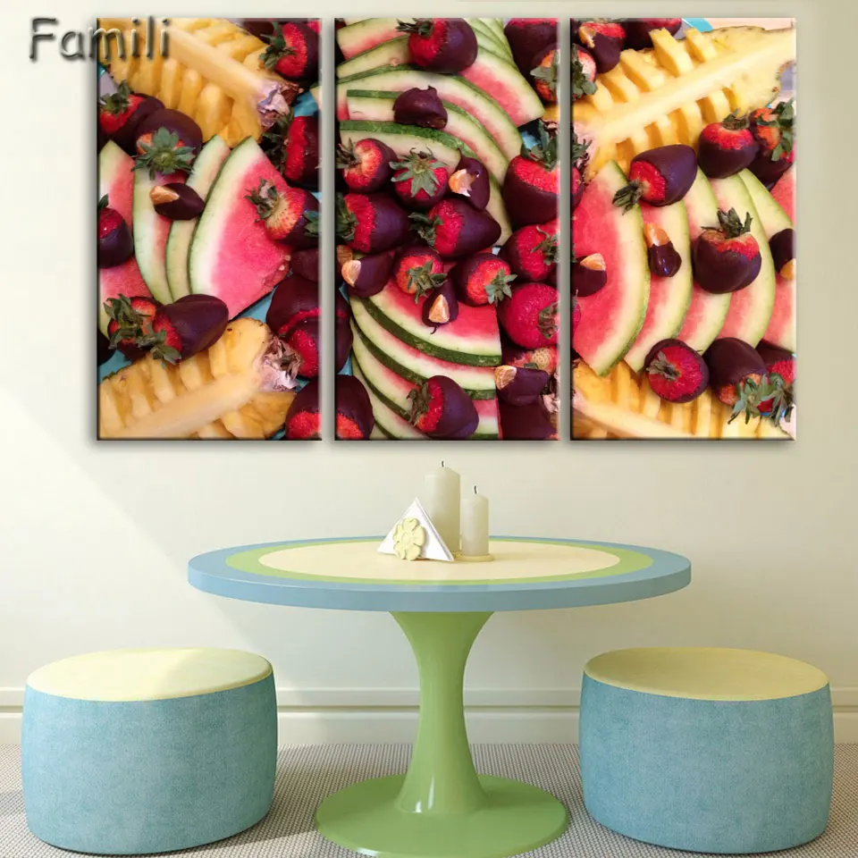 3 шт. настенные картины с изображением вкусного мороженого|picture for living room|wall