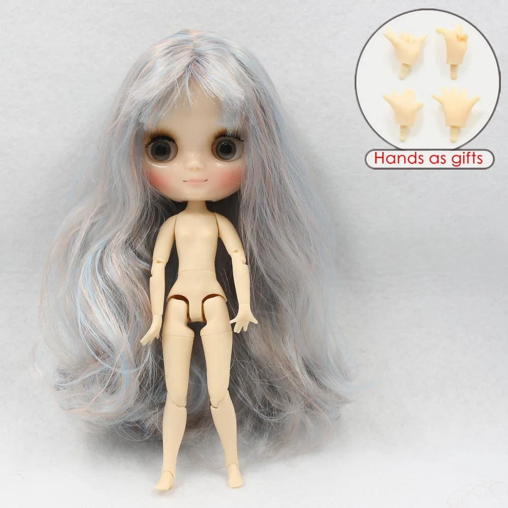 280BL6909/1010 Обнаженная кукла Middie blyth Синяя микс розовых волос с челкой bjd игрушка