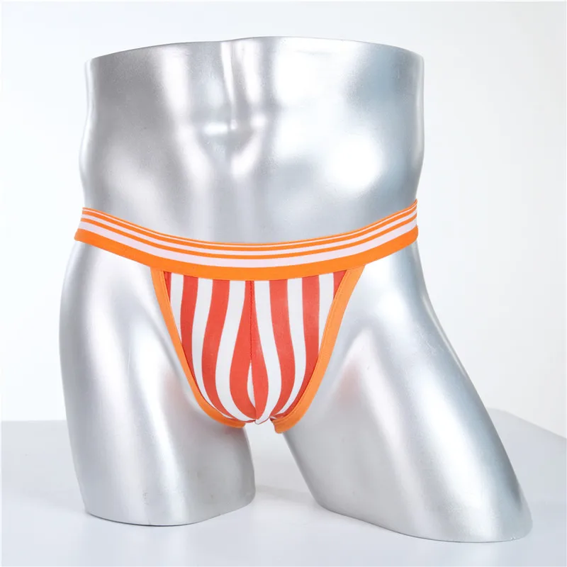 YUFEIDA Men's Striped Underwear Sexy Briefs Cueca Bikini Penis Cover Sinto Masculino Sex Underpants Modal Slip Homme |