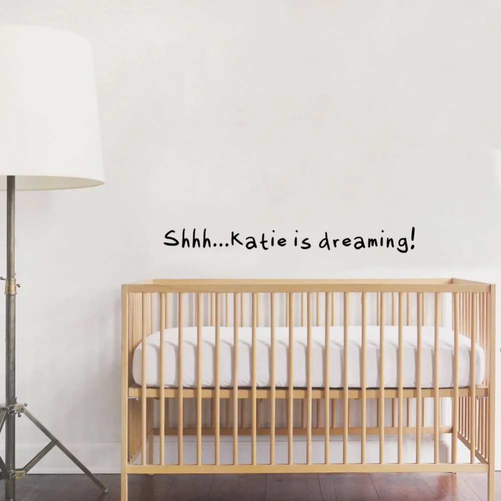 

Personalised Kids Name Baby is Dreaming Quote Vinyl Wall Sticker Nursery Decal Various Colors Are Available