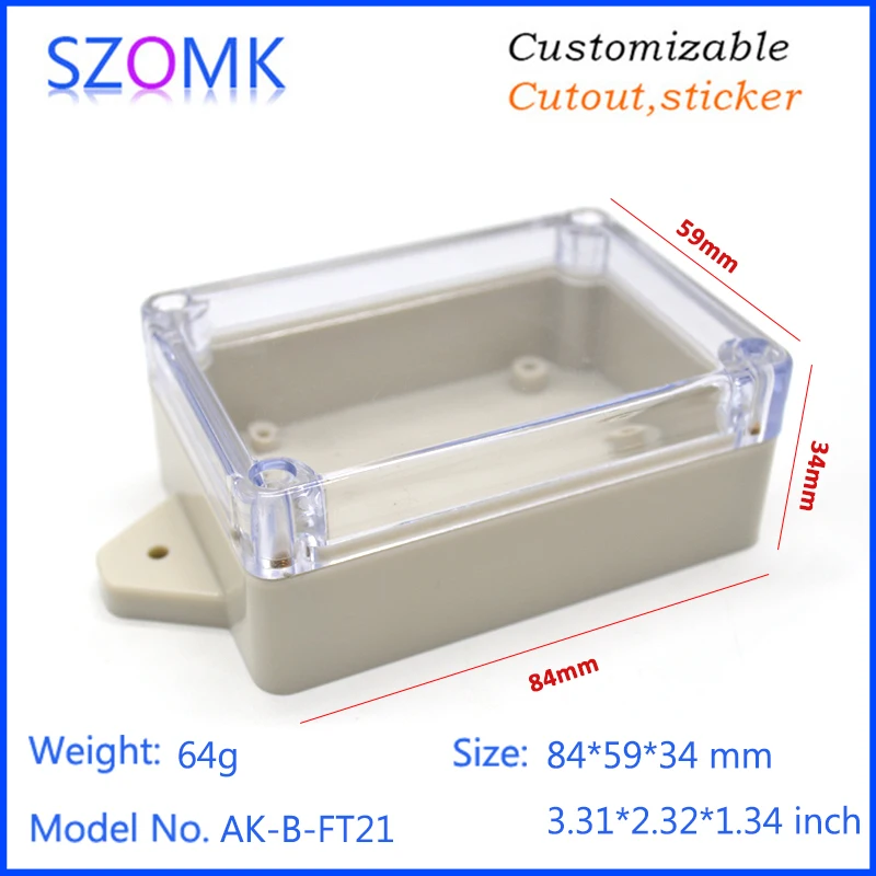 AK-B-K26-1 IP65 пластмассовый, водонепроницаемый корпус для электронный корпус для установки в виде ракушки корпус блока управления