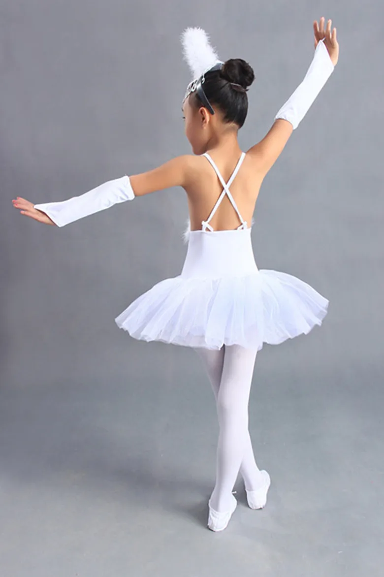 Танцевальное платье в виде маленького лебедя для девочек 1 шт. костюм взрослых