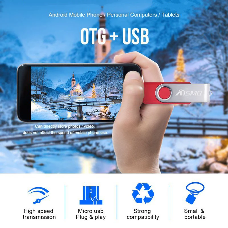 USB флеш-накопитель Kismo на Android 8 ГБ 16 32 64 OTG цветная карта памяти смартфон