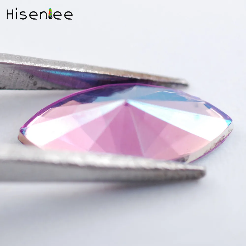 Light Purple AB 5*10 мм 200 шт конский глаз хрустальные AB Стразы аппликация с плоской задней поверхностью из смолы Кристалл Стразы не сшитый камень для рукоделия - Цвет: Light Purple AB