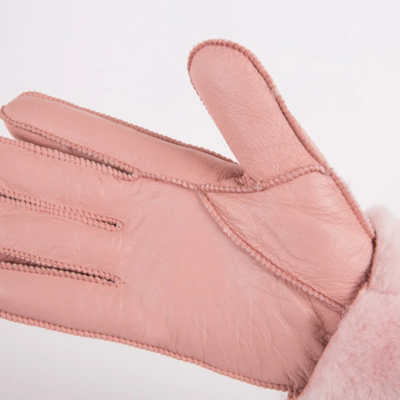 Русские зимние женские перчатки MPPM из 100% натуральной овечьей кожи горячие теплые