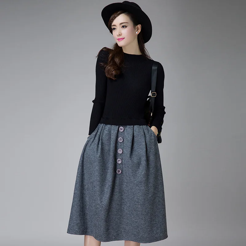 

New Arrivals 2018 Women Dresses Grey Black Evening Party Dress Women Autumn Knitted Long Sleeve Dress Vestido De Festa Y1028-95D