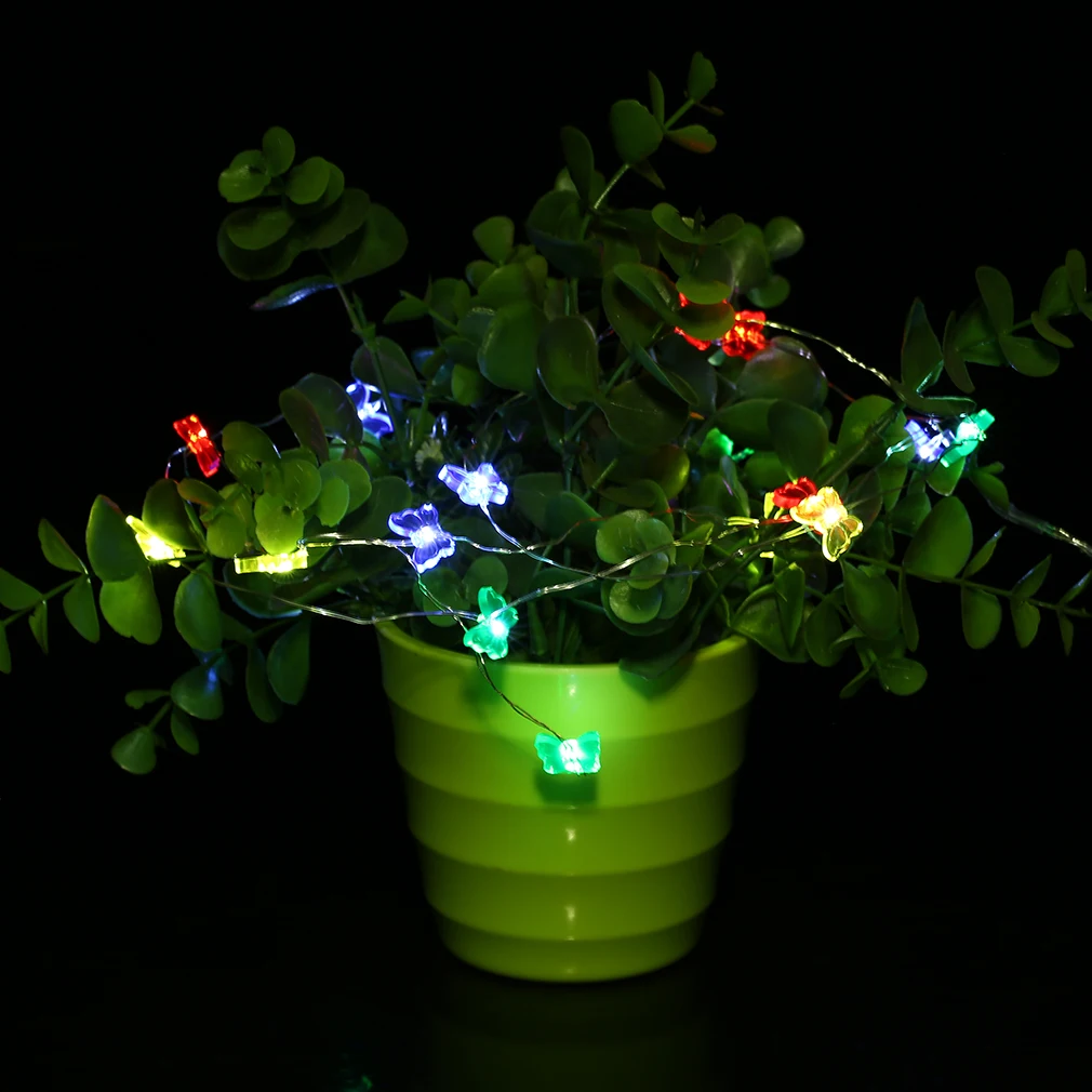 2 м 20LED бабочка кнопка Батарея свет шнура вечерние фестиваль строка|Светодиодные