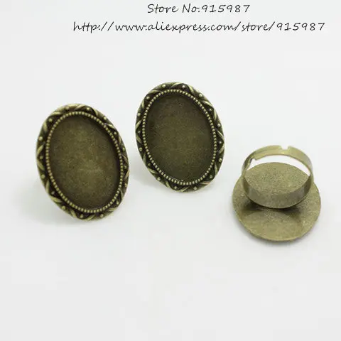 

Sweet Bell 10pcs Fashion Vintage Adjustable Ring Bases Blanks 24*31mm (Fit 18*25mm Dia) Antique Bronze Cabochon Rings 8C1347