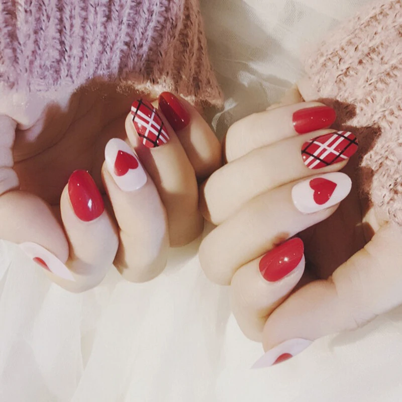 24 шт. простые градиентные цветные дизайнерские Готовые накладные ногти короткие