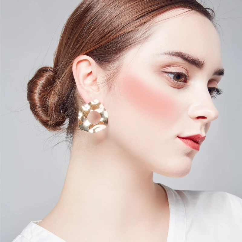 2018 New fashion jewelry brass big ear post Silver shiny Plate large irregular wave punk Hoop Earrings party For Women wholesale | Украшения