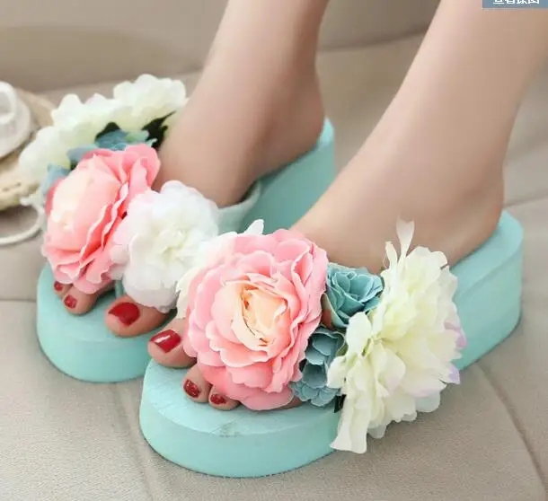 HAHAFLOWER/Новинка летняя пляжная обувь с розами модные женские шлепанцы цветами
