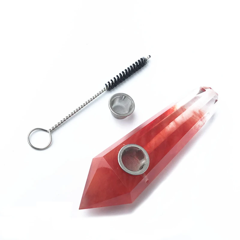 

Red smelting quartz crystal pipe smoking for Tobacco