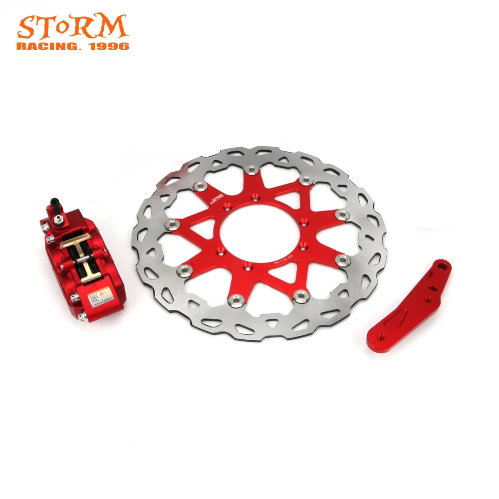 CNC 320MM Floating Brake Disc Bracket Adaptor 4 Pot Caliper Set For CR 125E 125R 250R 250E CRE 250F 250X CRF250R CRF450R CRF450X |