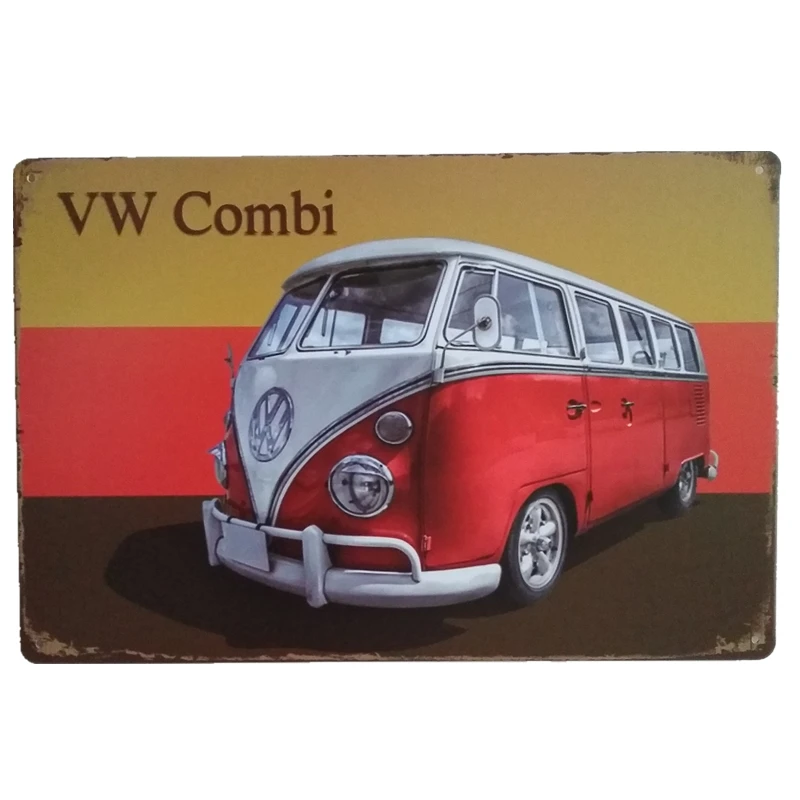 Ретро BSA мотоцикл Volkswagen Combi Wagon металлический оловянный знак, винтажный Ретро настенный декоративный знак, размер 20x30 см - Цвет: 16