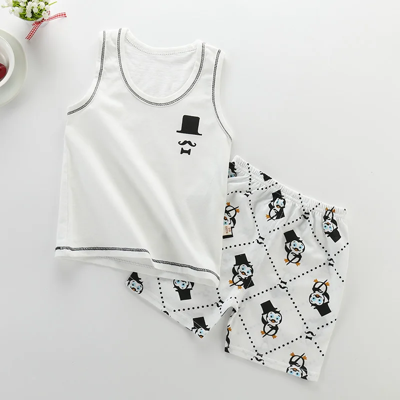 Одежда для малышей в Корейском стиле новый летний костюм-майка маленьких