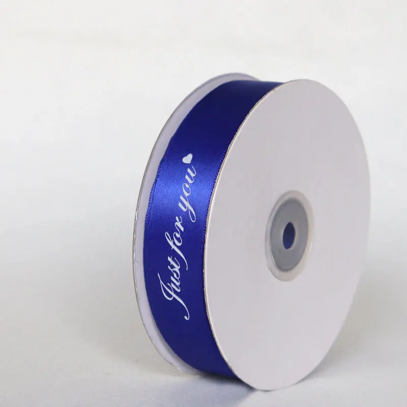 Royal blue 45 м/лот 2,5 см письмо атласные ленты волос лук/вечерние/день рождения цветок DIY отделочная лента художественное оформление ручной работы материалы LX788 - Цвет: Royal blue