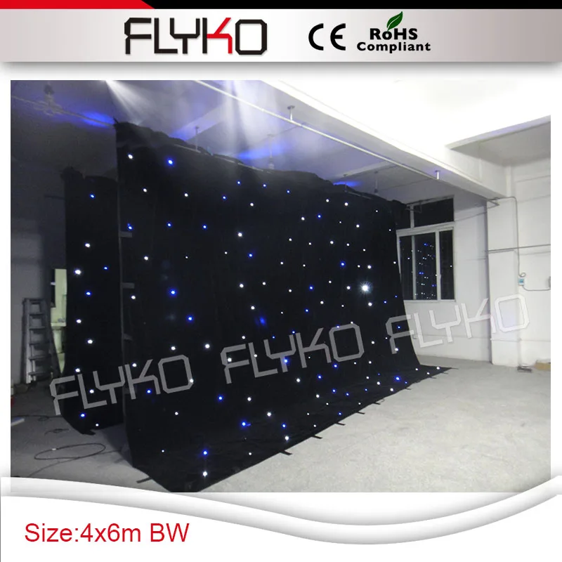 Распродажа Black Friday контроллер SD 4м на 6м свадебная декорация сцены с звездным занавесом из мерцающих светодиодов.