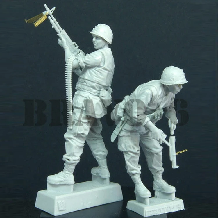 1/35 USMC Круглый угол 2 человека модель солдата из смолы GK военная тема Второй
