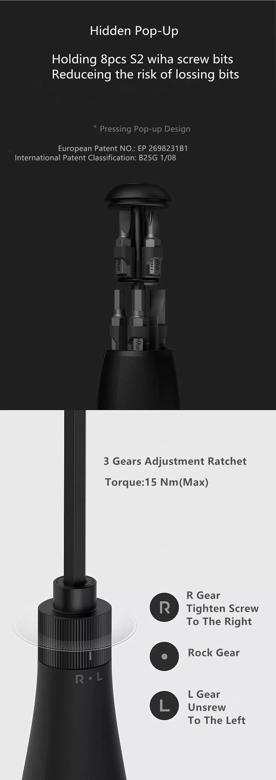 Xiao mi jia Wiha 8 в 1 Набор прецизионных отверток 60HRC магнитные биты Инструменты для ремонта Xio mi Xao mi Xiao mi отвертка для домашнего использования