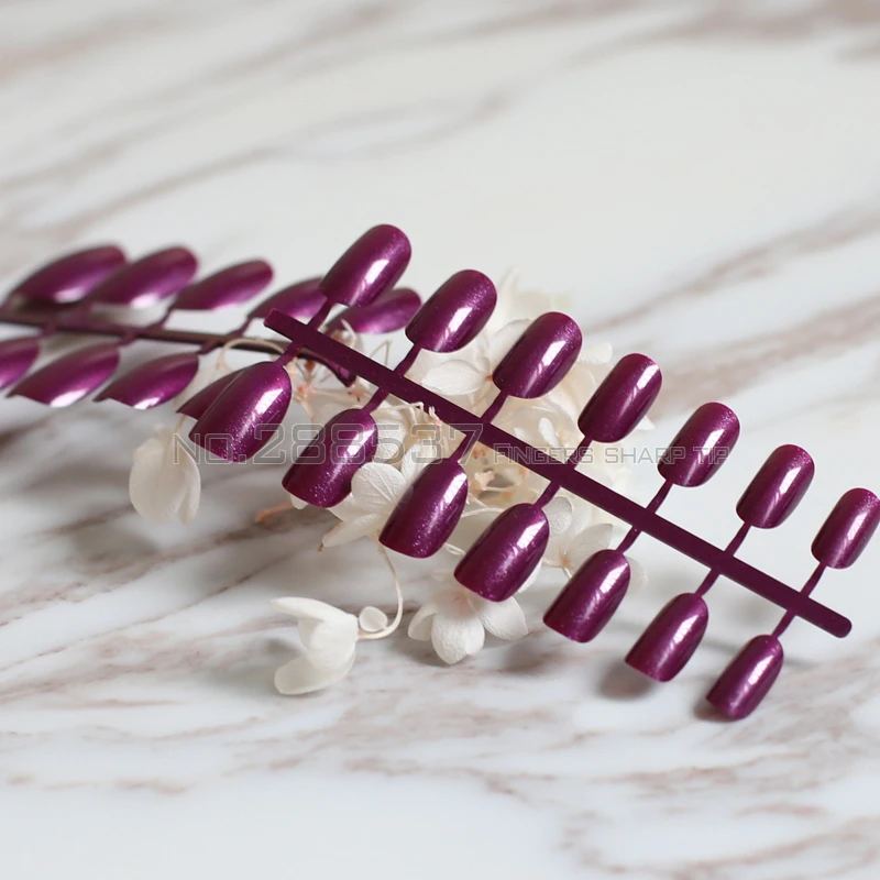 24 шт. распродажа новых продуктов длинные маленькие круглые темно фиолетовые