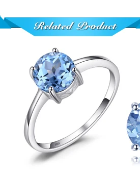 Jewelrypalace круглый 2ct Природный Голубой топаз камень Серьги-гвоздики натуральная 925 стерлингового серебра Красивые ювелирные изделия для Для женщин