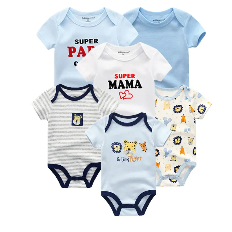 Clothing Sets6987 Г., 6 шт./партия, детская одежда хлопковая одежда с единорогом для маленьких девочек Одежда для новорожденных мальчиков Комплекты одежды для малышей с короткими рукавами Roupa de - Цвет: Clothing Sets6987