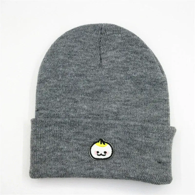 LDSLYJR плотная вязаная шапка с вышивкой в виде пучка из хлопка зимняя теплая шапочки Шапка бини для мужчин и