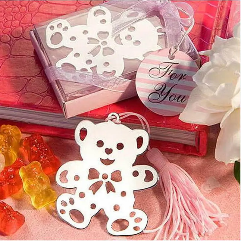 Закладка Ангел для крещения Baby Shower сувениры вечерние крестины giveway Подарочный Свадебный мешочек 50 шт студенческий возврат школьный подарок - Цвет: bear