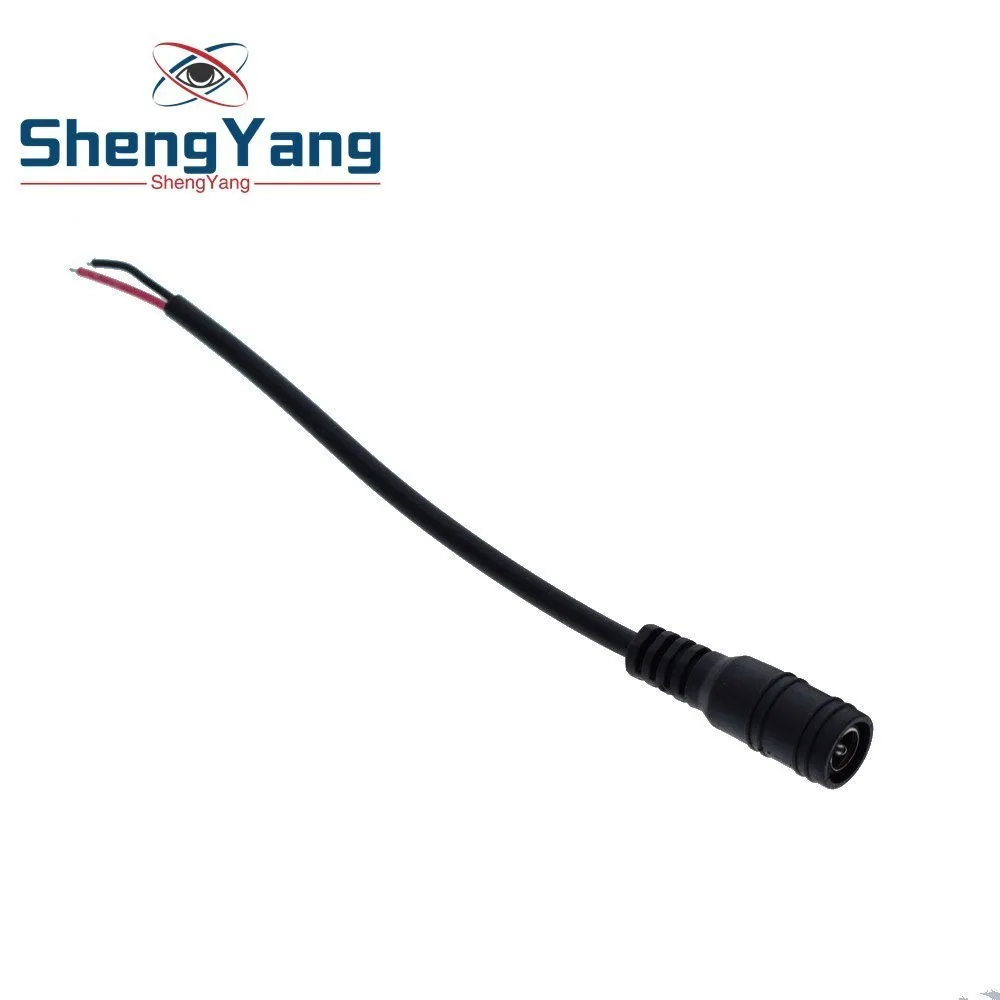 1pcs DC Female ShengYang 1 комплект 5,5x2,1 штекер DC мужской или женский кабель провода разъем для 3528 5050 светодиодные ленты светильник для diy - Цвет: 1pcs DC Female