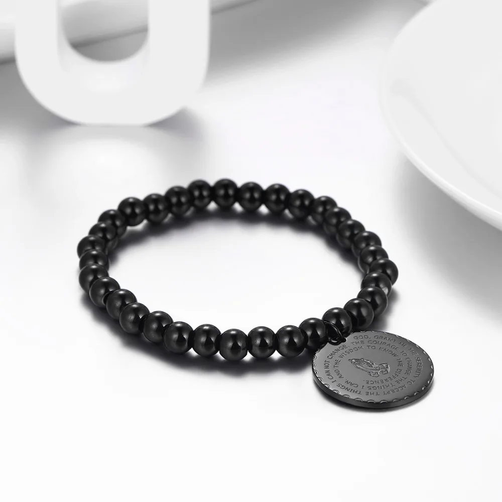 Мужской/женский браслет из нержавеющей стали с изображением молитвы|Браслеты