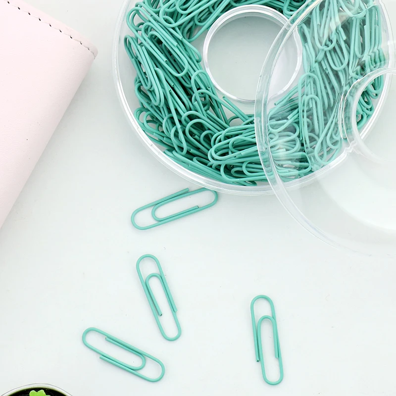 Colorful plastic coated paperclips metal binder iman con clip pen loop rose gold organizer notebook papier | Канцтовары для офиса