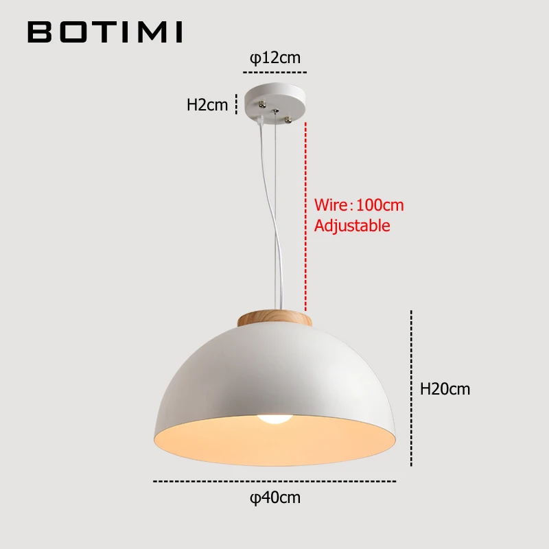 BOTIMI современный круглый светодиодный подвесной светильник s E27 Белый Деревянный Обеденный светильник металлический абажур подвесной светильник железный подвесной светильник ing