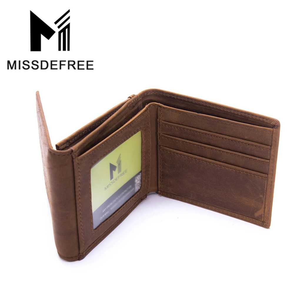 Топ сумасшедший конская кожа мужчины бумажник с back карман из натуральной кожи