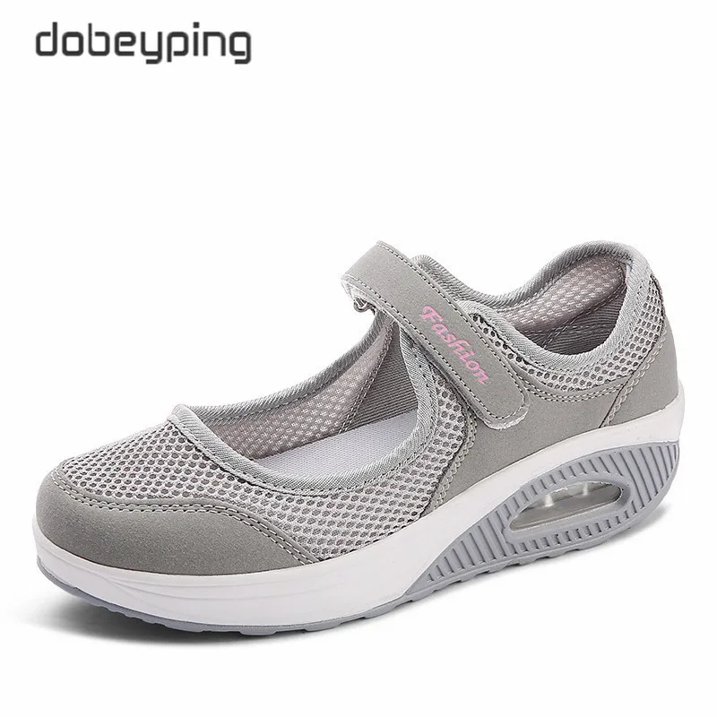 Fashion Summer Women's Flat Platform Shoes Woman Breathable Mesh Casual Shoe Wedges Ladies Boat Shoes Female Walking Footwear