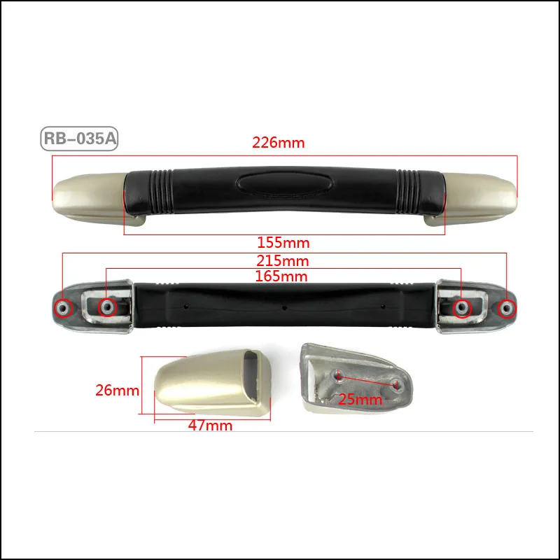 

Replacement Plastic Handle With Mounting Plate For Luggage Bags
