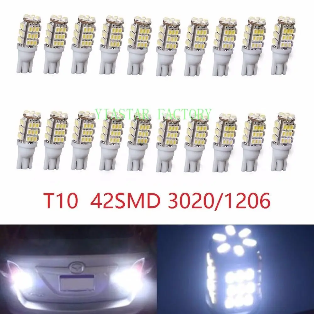 Yiastar 20 шт. T10 1206 42 автомобильный светодиод SMD лампы 42smd DC12V Автомобильные Боковые