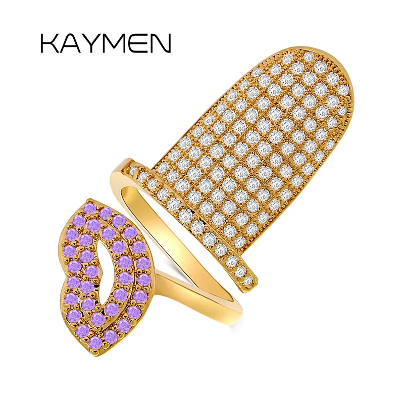 KAYMEN Новое поступление модная Форма пилка для ногтей кольцо женщин медные