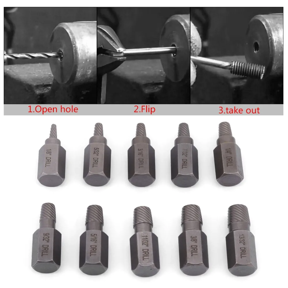 Набор экстракторов винтов из хромированной ванадиевой стали 3 2 10 мм для удаления